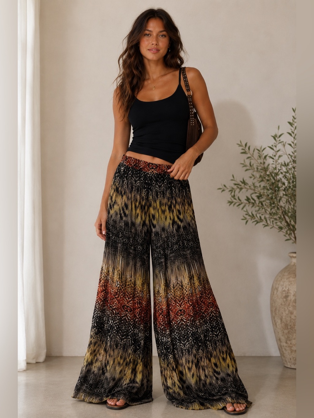 Alexis Maxi Wide Leg Pants  in Blue and Red XS-S
